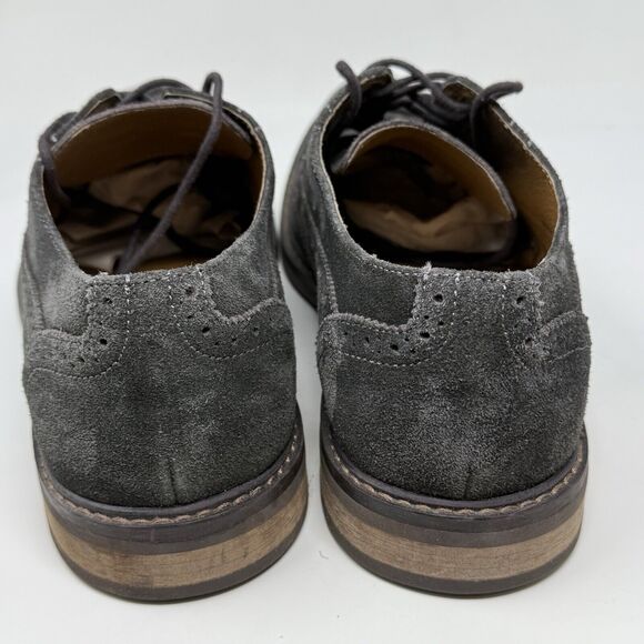 Vionic Bowery Bruno Oxford Shoes Mens 10.5 Gray Suede Wingtip Lace Up Casual